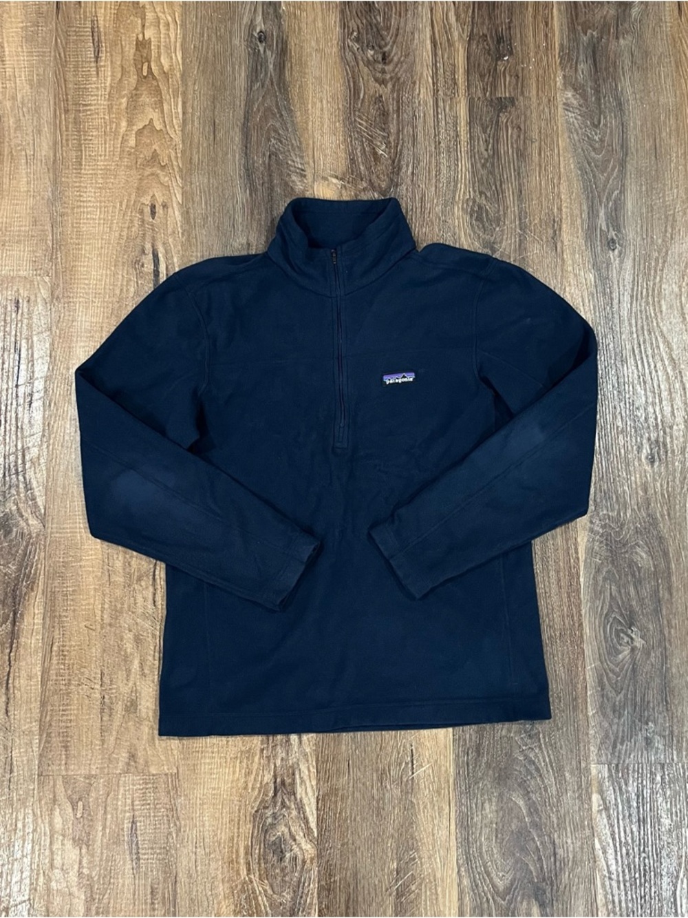 Patagonia Micro D 1/4 Zip Fleece Pullover M Blue Lightweight Hiking style 26176